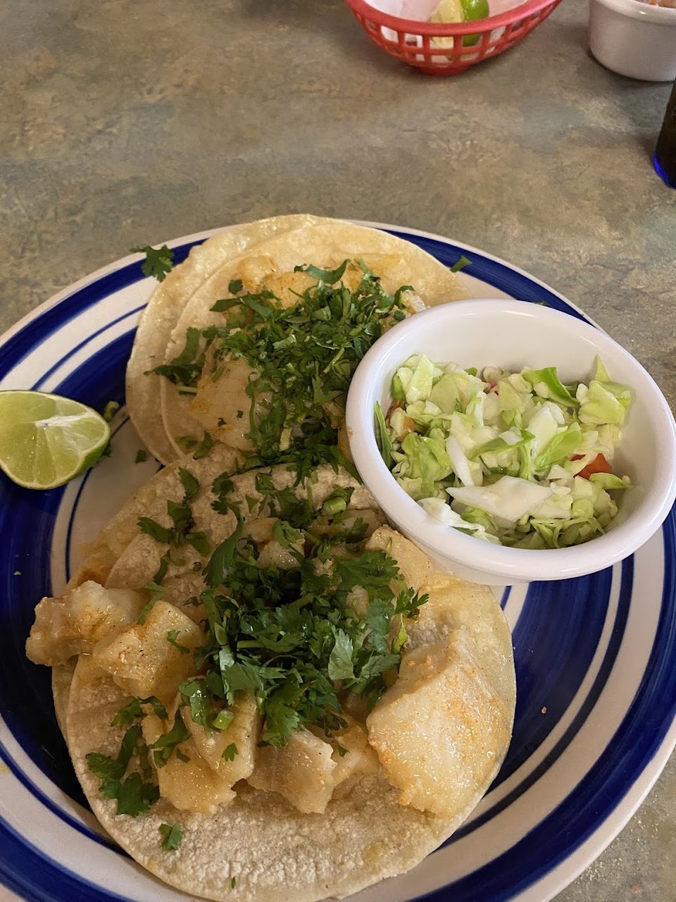 Menu page showing Mexican restaurant selections.